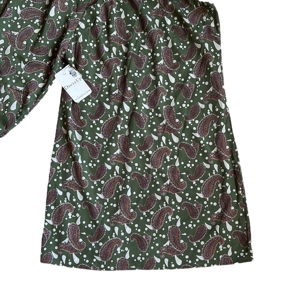 Hello Miss Green Paisley Print One Shoulder Shift Dress New Size Small - Picture 2 of 9